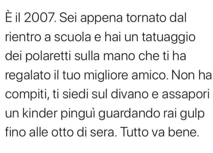 Poi ci sono io che nel 2007 vivevo l'inferno