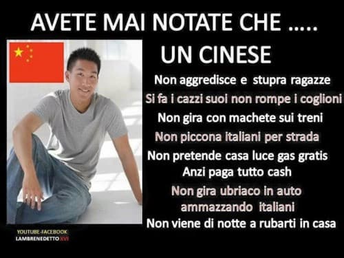 In effetti è vero, i cinesi sono abbastanza civili