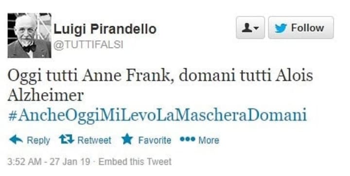 1 giorno all'anno si ricorda, tutti gli altri giorni si ha poca memoria 