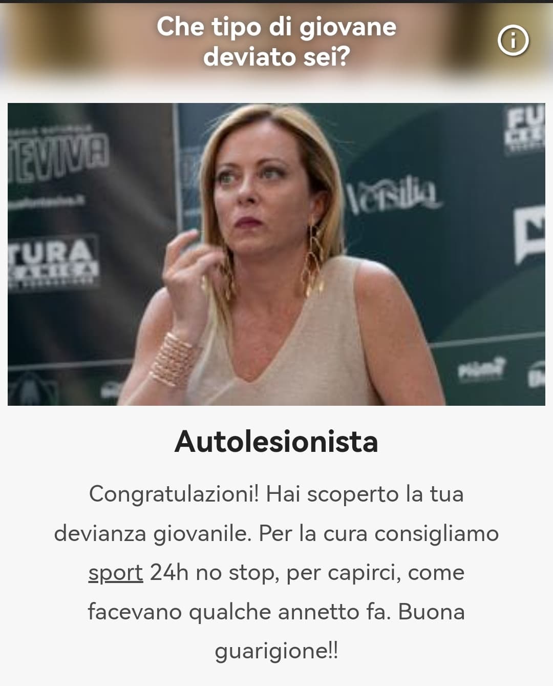 No, Giorgia, non ti voto, quindi non sono autolesionista