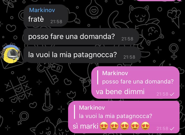 la patagnocca di marki è solo mia????