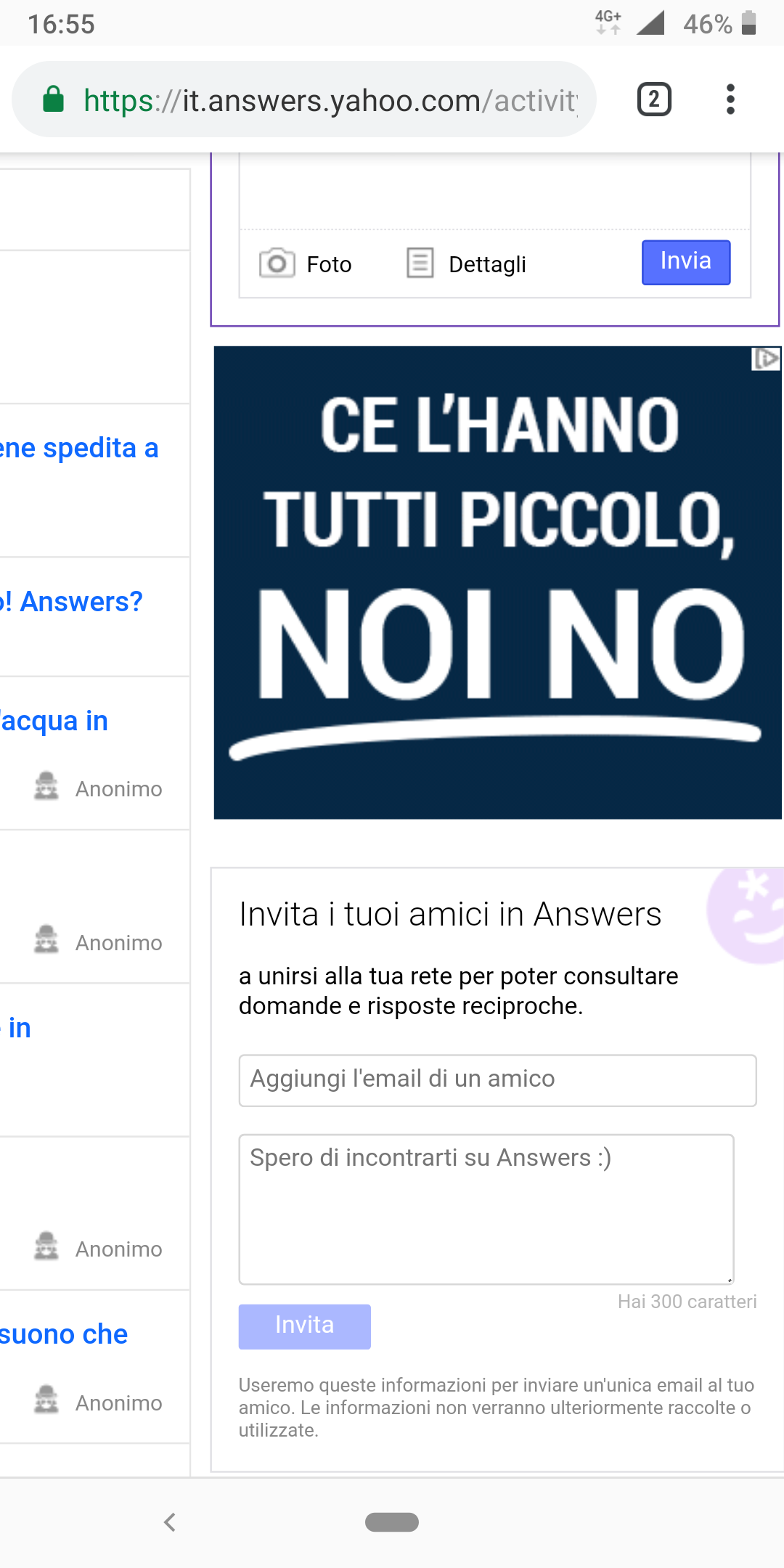 Complimenti a Yahoo! Answers per la #pubblicità