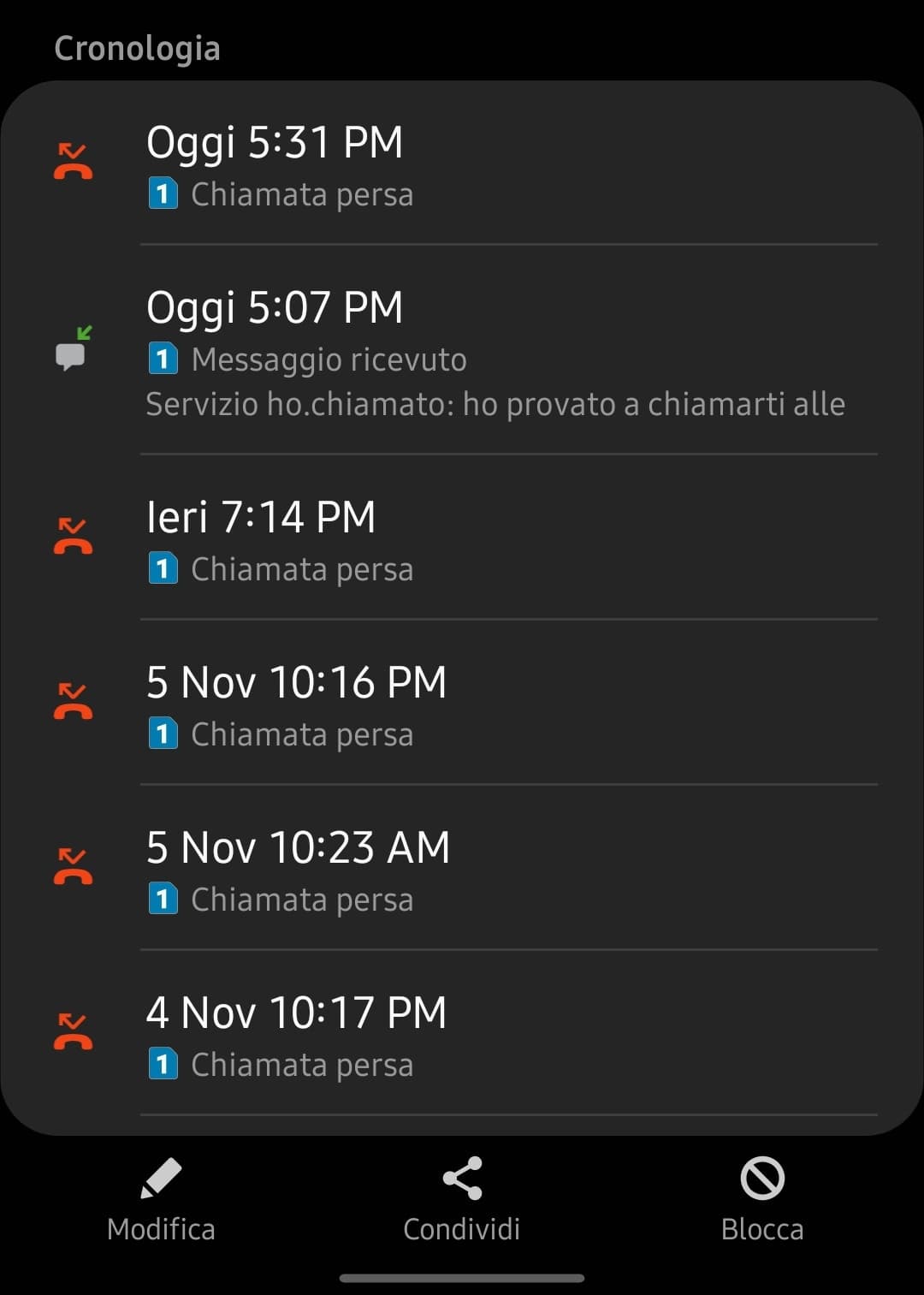 mia mamma che ogni giorno mi chiama per vedere se sto parlando al telefono con qualcuno. non ce la faccio più, è una tortura vivere con questa psicopatica. 