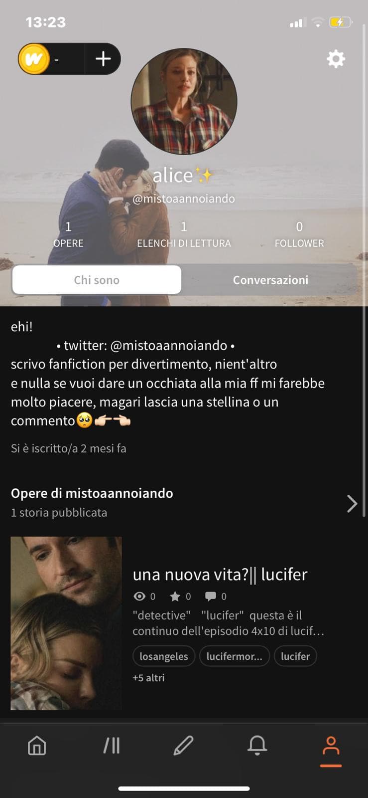 Se siete fan di Lucifer vi consiglio tantissimo questa fanfiction di una mia amica. Solo per chi ha visto tutte le stagioni, contiene spoiler. RAGA GIURO È TROPPO BELLA AHAHAH. (su wattpad) 