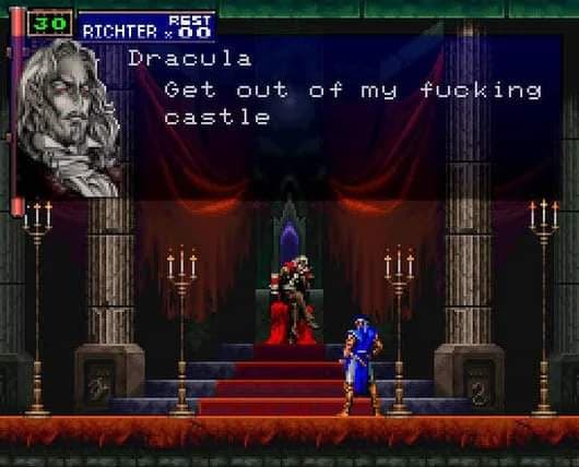 Dialogo iniziale di Castlevania SOTN in breve