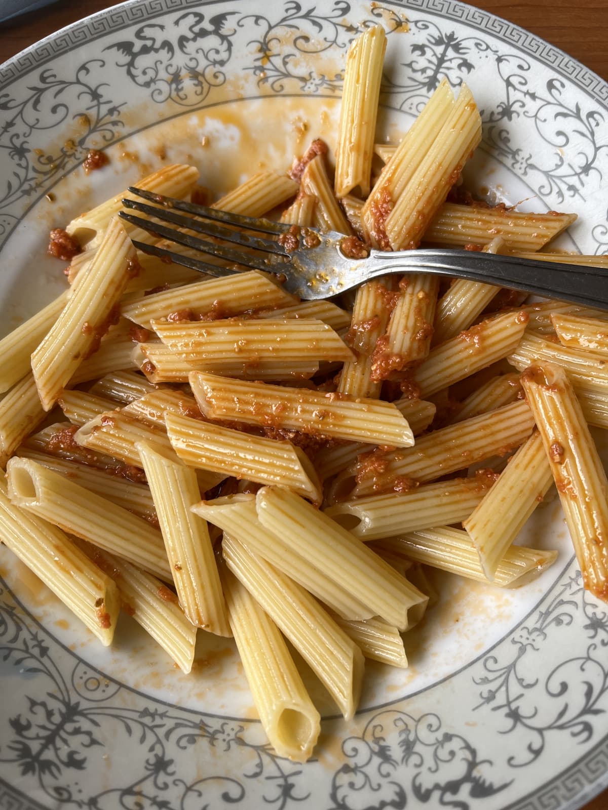 Mi sono fatta la pasta per colazione 