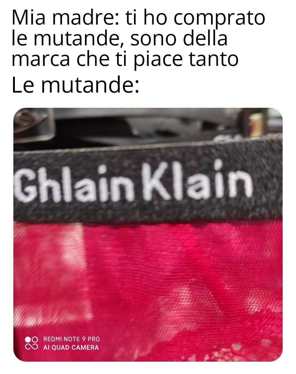 Mai comprate mutande di marca ma dovevo pur farci il meme