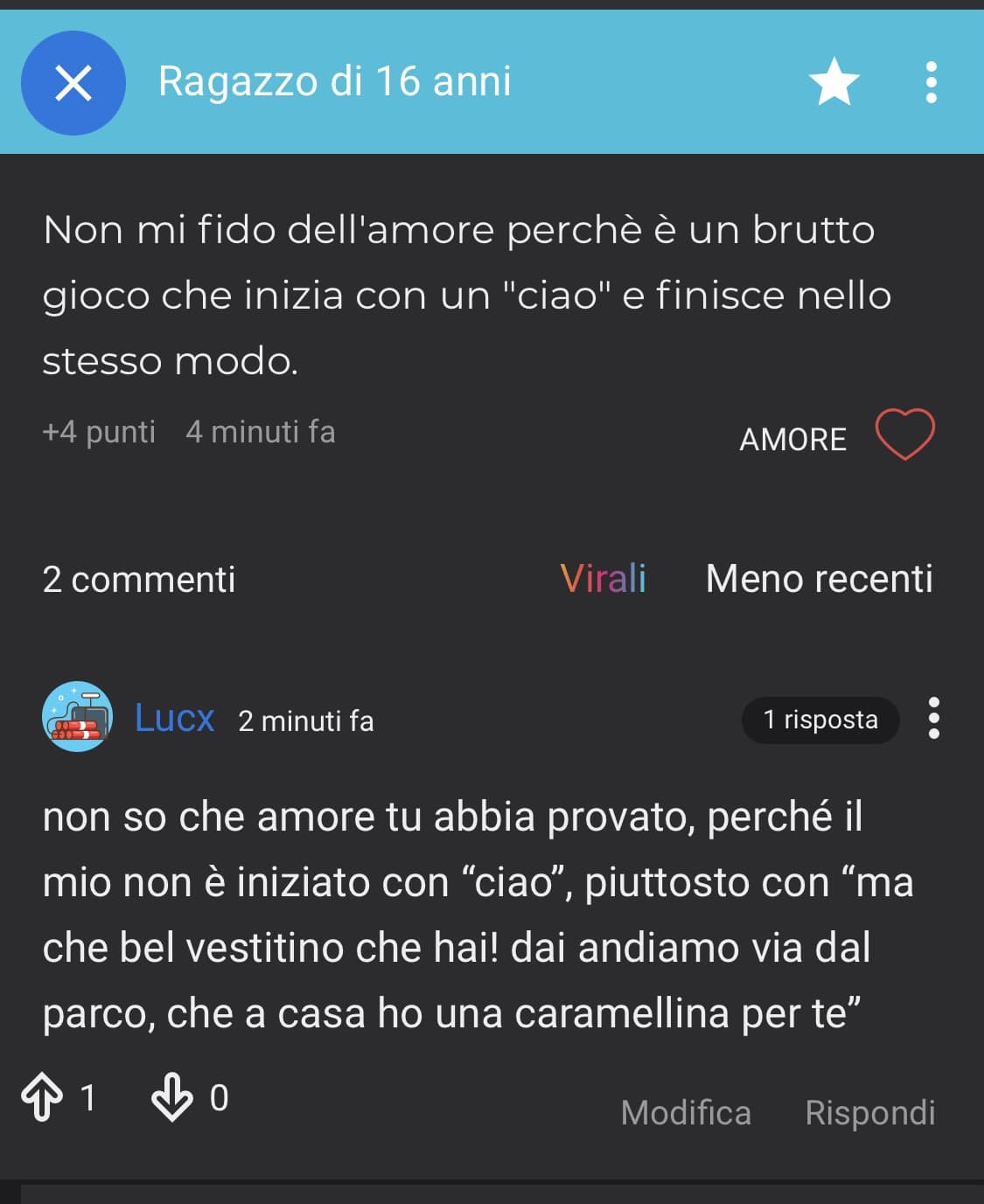 questo mio commento è sottovalutato 