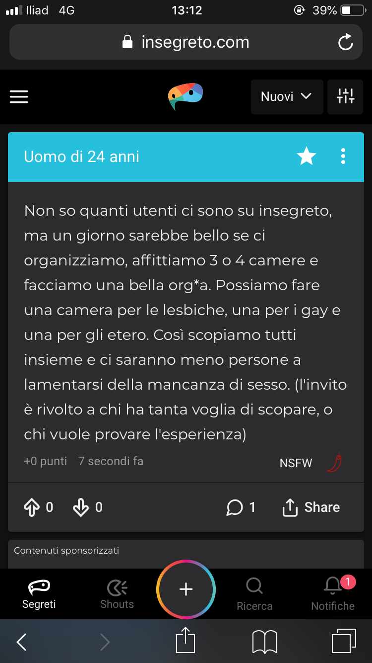 “o chi vuole provare l’esperienza” 