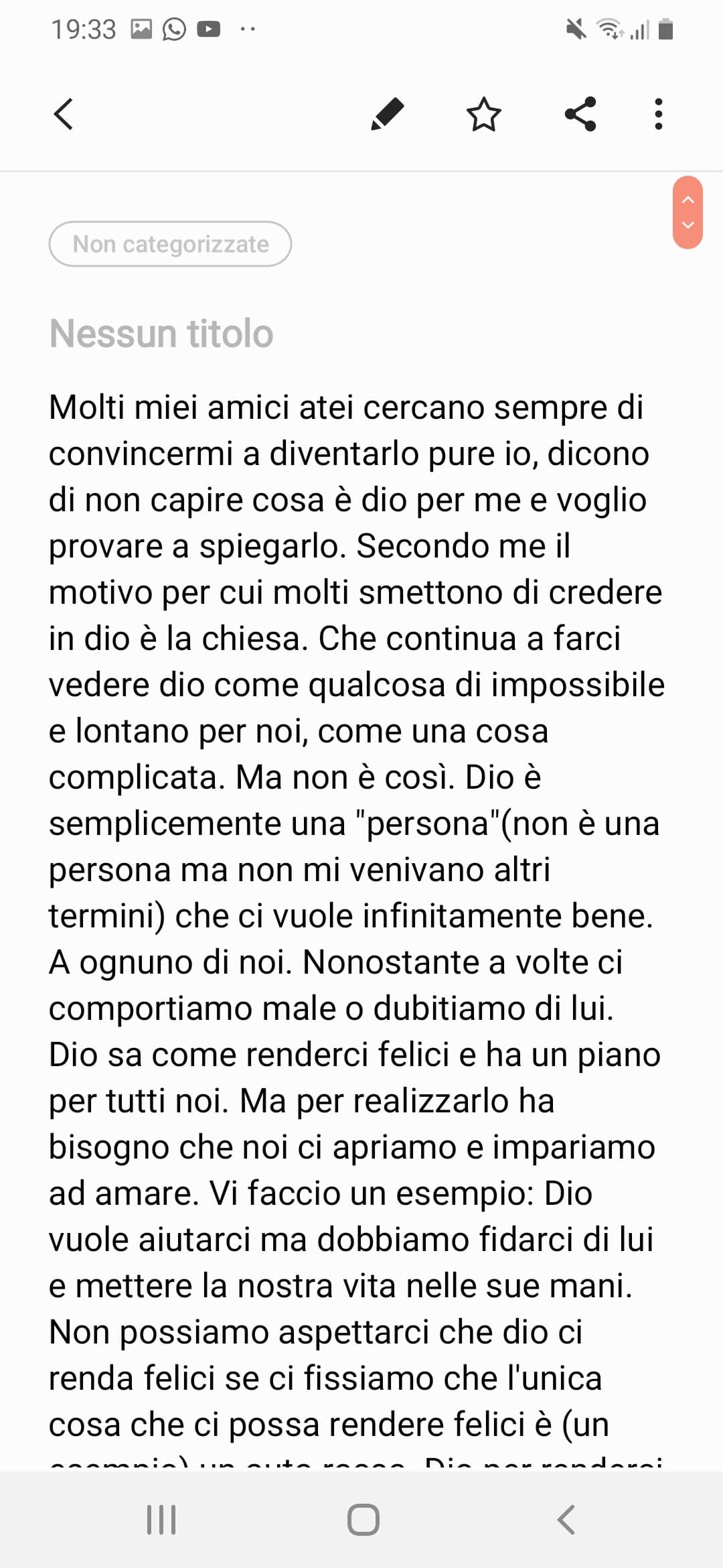 Non voglio convertire nessuno.Ognuno la pensa come vuole. Ho pure amici atei senza nessun problema. È solo una risposta a chi si chiede chi è Dio