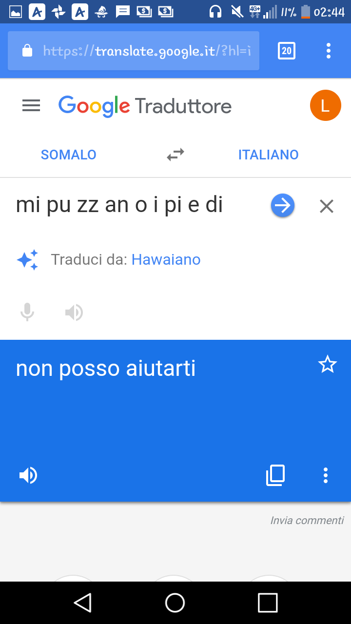 Ripropongo questa cosa perché Google Traduttore is the new Talking Tom