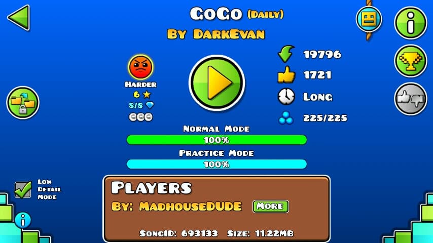 GoGo 100%; By DarkEvan; (Difficoltà: Harder 6?); (Grado: Normal)