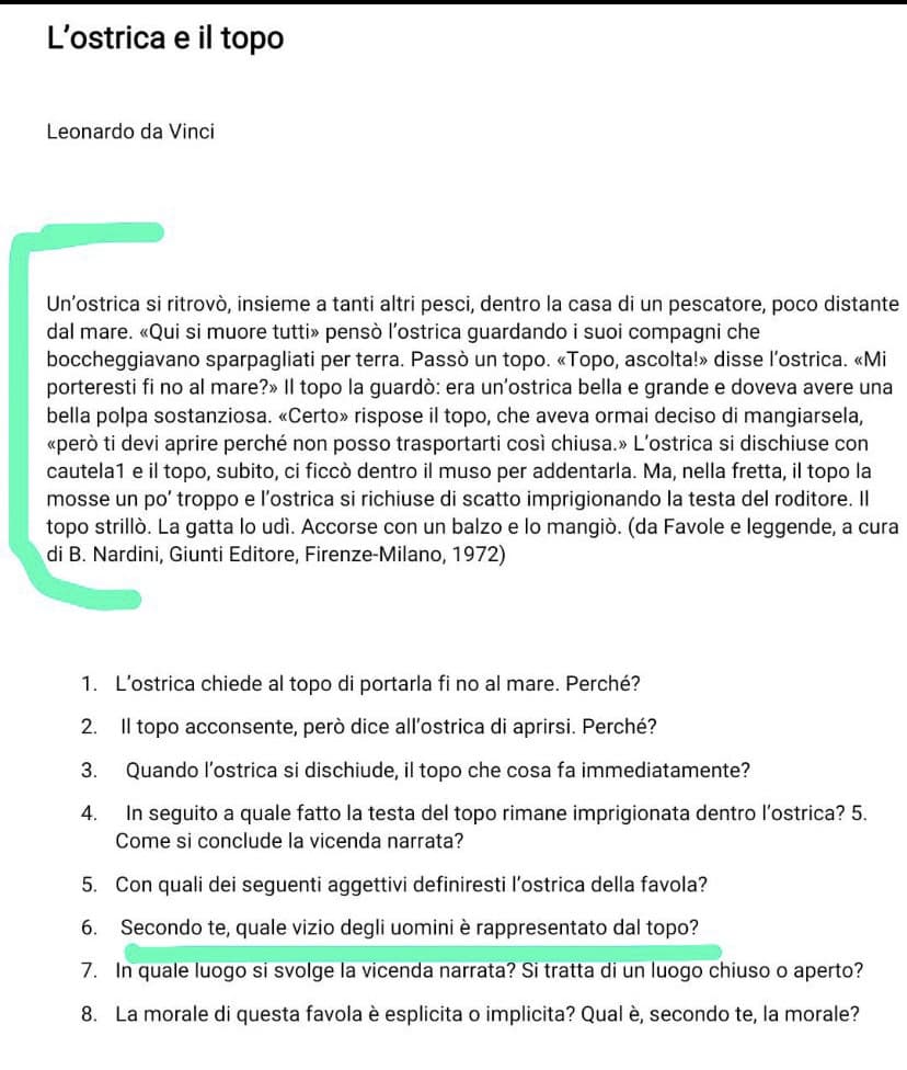 vi prego leggete tutto quello evidenziato e ditemi che non sono l’unica a pensare male.Che poi è per la scuola