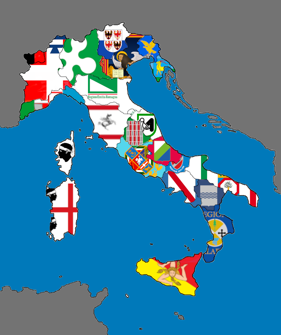 come vorrei fosse l'italia e le regioni (ho soltanto aggiunto 2 regioni, per il resto sono tutte al loro posto)