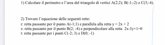 Qualcuno può aiutarmi per questi due esercizi 