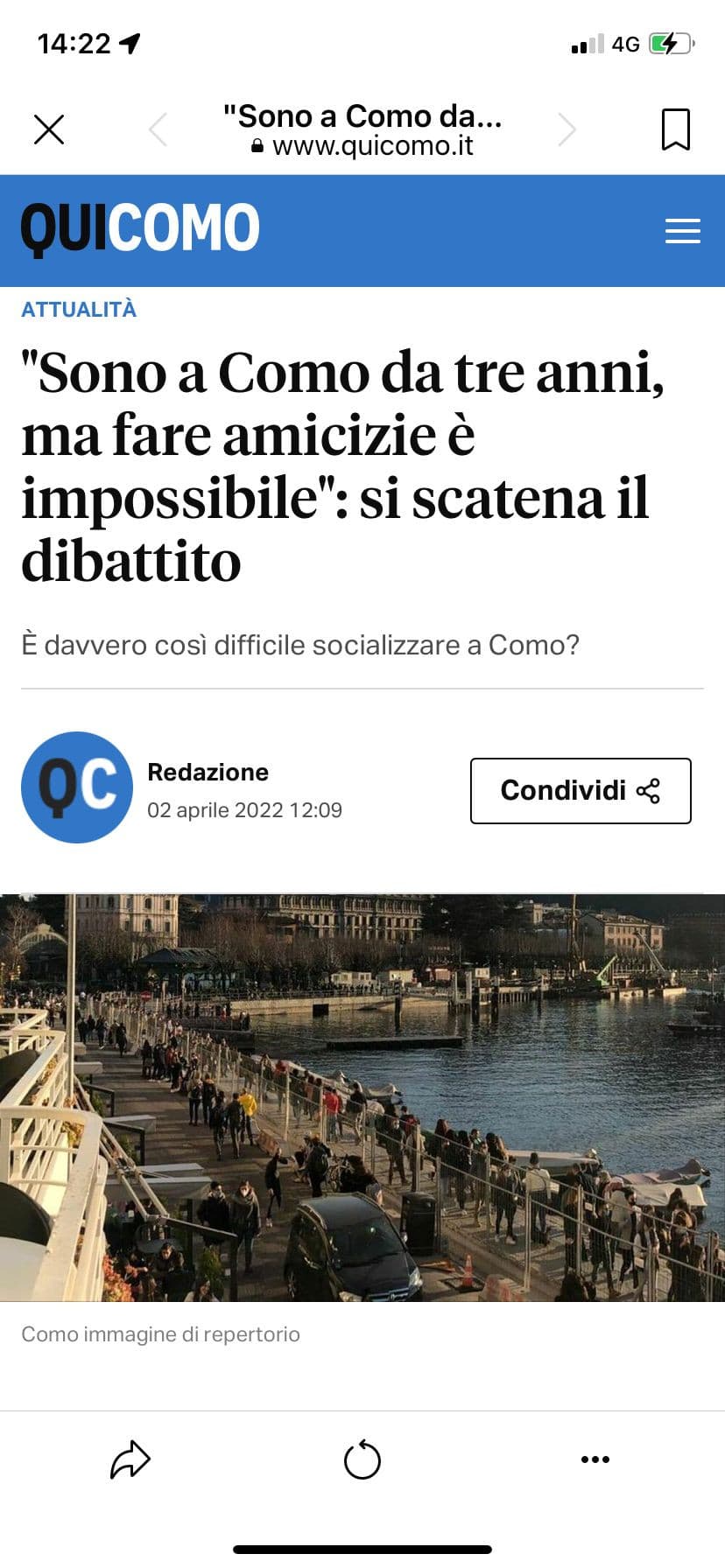 Io che sono di Como posso affermare che e abbastanza difficile socializzare qui, anche in amore è abbastanza difficile ?