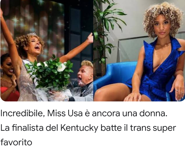 Incredibile  """miss"""  Usa è una donna, e chi doveva essere scusa? (Cannavacciuolo vibes)  trans super favorito ma chi cabbo li scrive 'ste robe