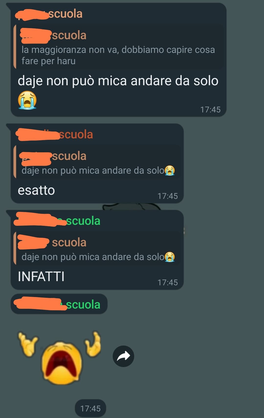 domani sciopero, l'intera classe non va a scuola e mia madre mi sta costringendo ad essere l'unico ad andare?‍♂️ è bello vedere che almeno i miei compagni ci tengono però 