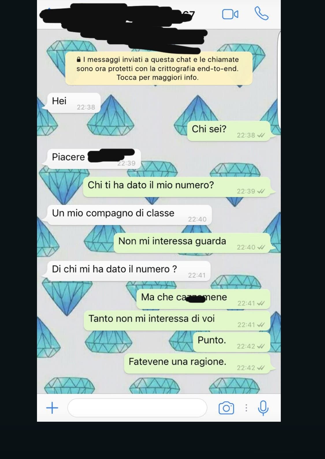 Altre chat no sense di numeri che mi arrivano ?