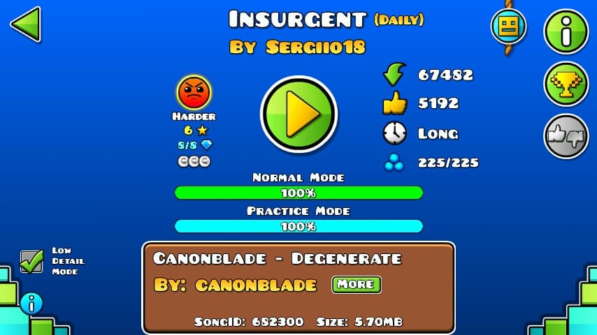 Insurgent 100%; By Sergiio18; (Difficoltà: Harder 6?); (Grado: Normal)