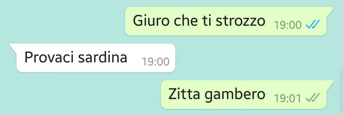 Normale conversazione tra me e mia sorella 