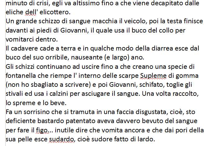 Un' altra parte del libro di mio cugino di 11 anni... che schifo