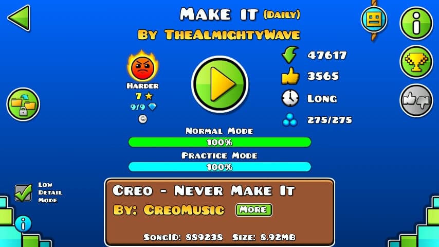 Make It 100%; By TheAlmightyWave; (Difficoltà: Harder 7?); (Grado: Epic)