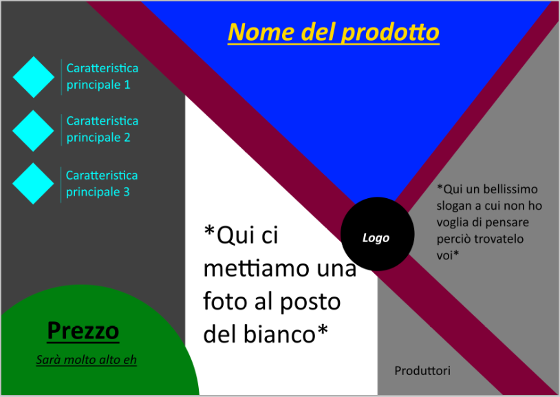 Sto facendo una brochure per una simulazione d'azienda in classe