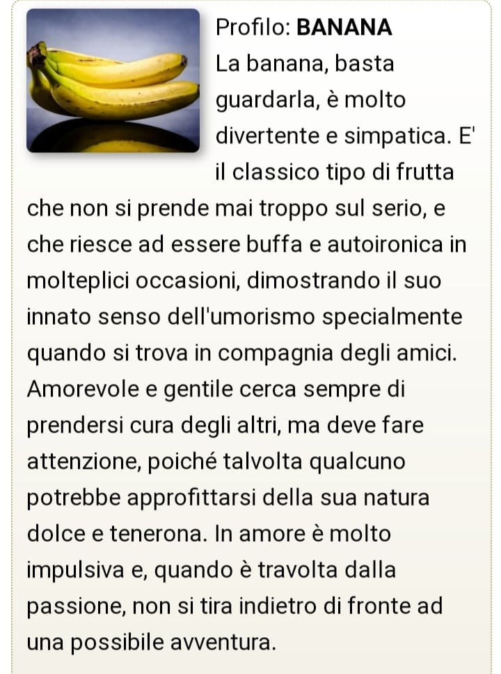 Ma a me non piacciono le banane...