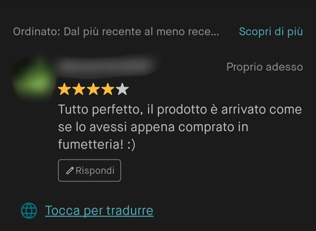 io ve lo giuro la ammazzo. Le ho fatto lo sconto, gliel'ho venduto a pochissimo, nuovo, l'ho spedito il giorno dopo che l'ha comprato, impacchettato benissimo. La ammazzo la ammazzo