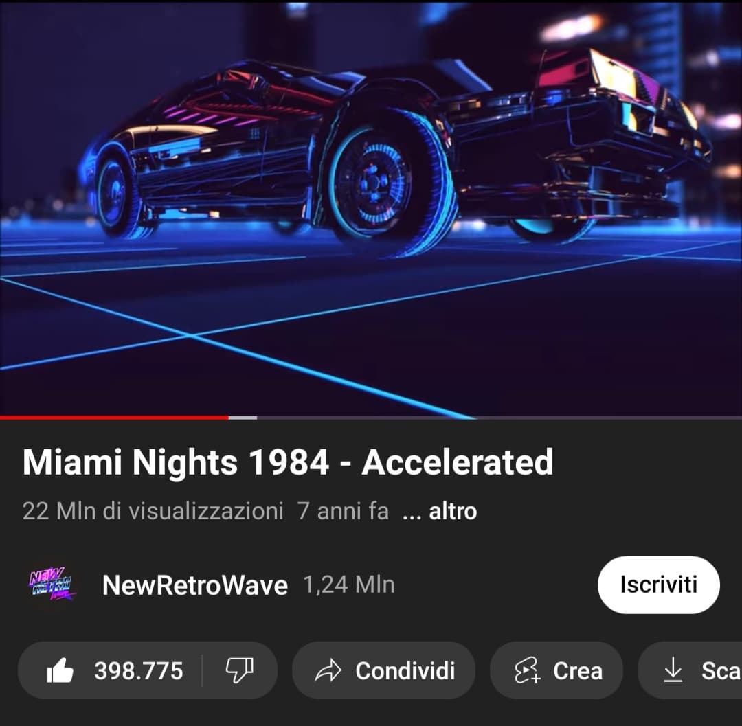 con questa guidare di notte è un esperienza exstrasensoriale pure con una Fiat. Che figata la synthwave e la retrowave