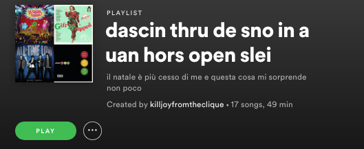 nessuno: la mia playlist di natale: 