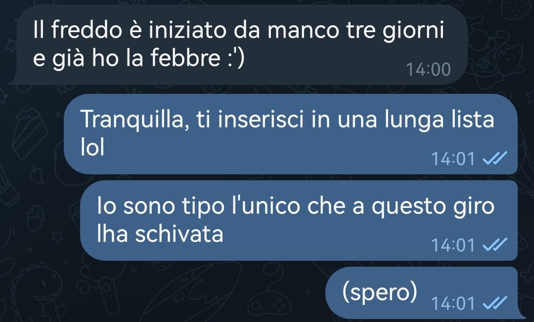 Nessuno: Io ieri: