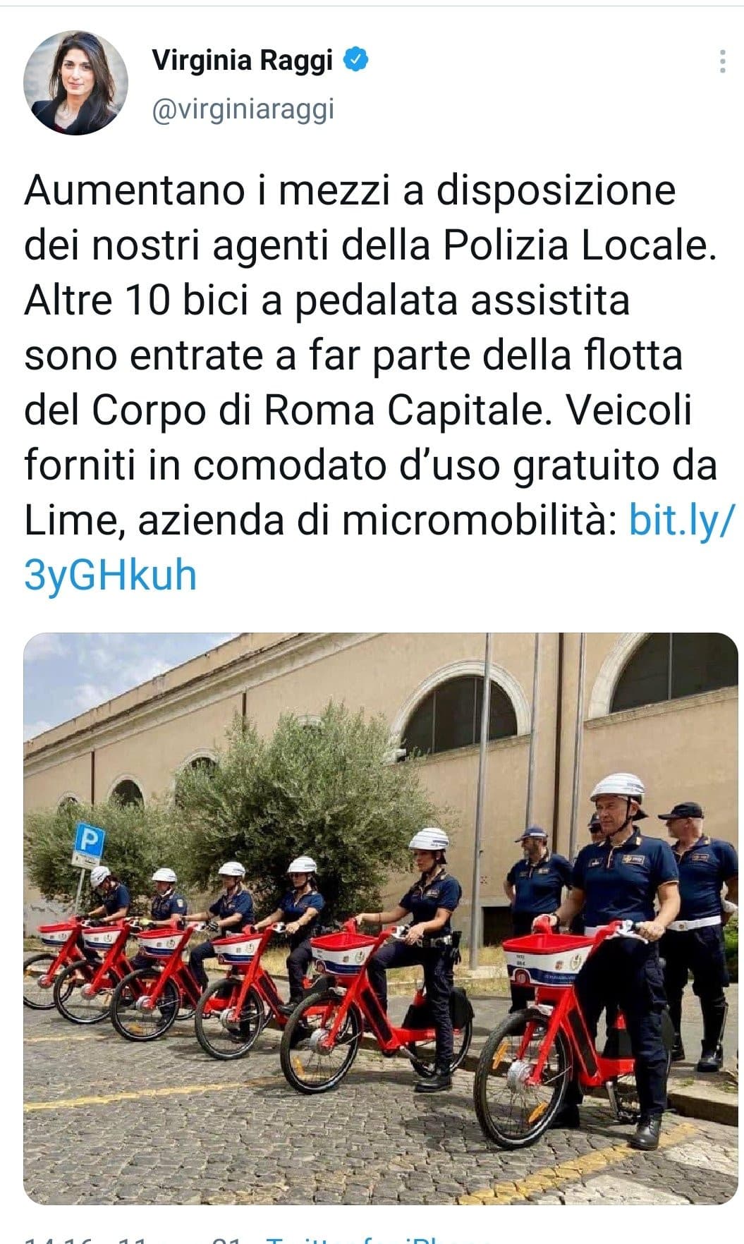 Ah, dieci (10) Bici in comodato d’uso… col cestello