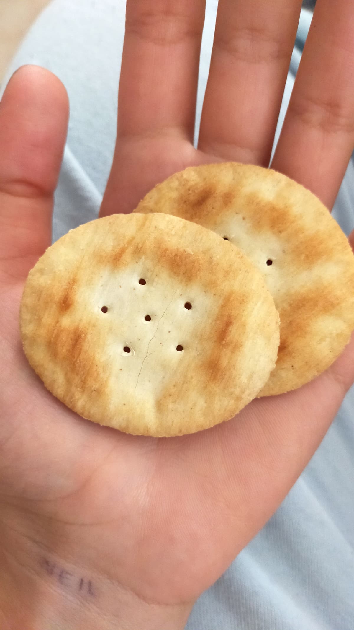 non penso di aver mai mangiato nulla più triste di questi water crackers. sanno di aria 