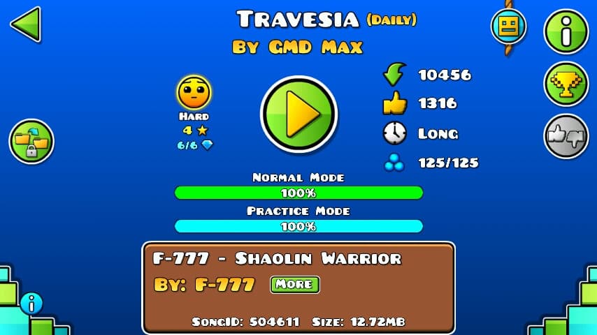 Travesia 100%; By GMD Max; (Difficoltà: Hard 4?); (Grado: Normal)