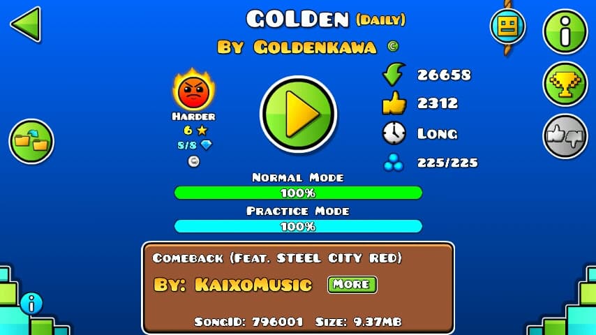 GOLDen 100%; By Goldenkawa; (Difficoltà: Harder 6?); (Grado: Epic)