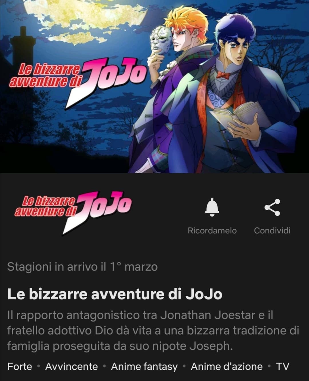 Jojo su netflix raga, mi sembra così strano