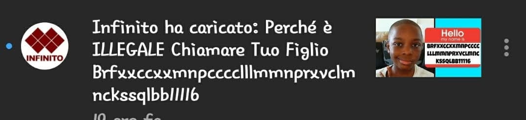 Perché non posso chiamare mio figlio GrandeBananone58T7ds?