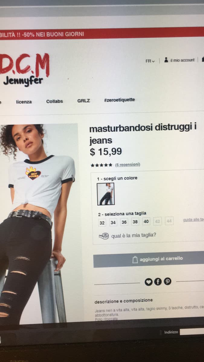 Occhio a non masturbavi o i vostri jeans saranno da buttare 