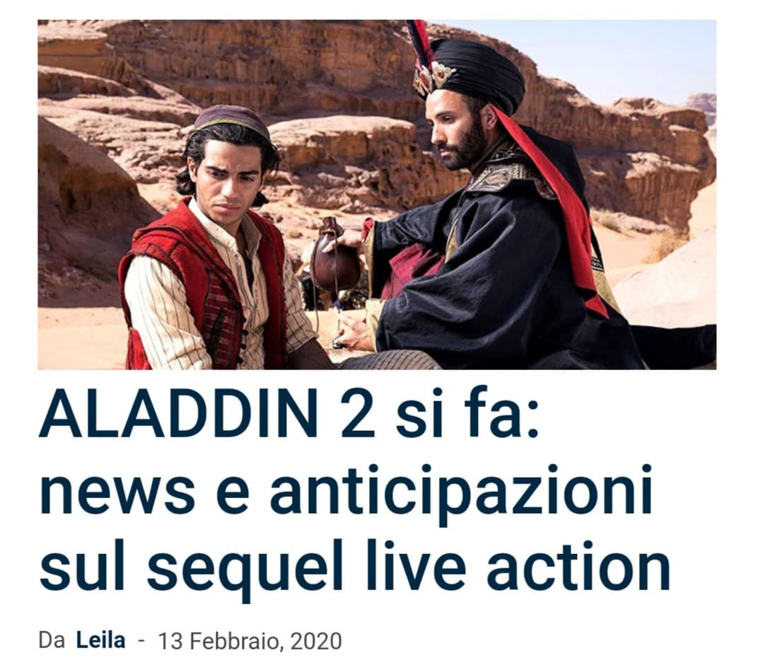 Raga, palese come la sveglia alle 7. Non vedo l'ora addio. Spero sia il live action del vero Aladdin 2