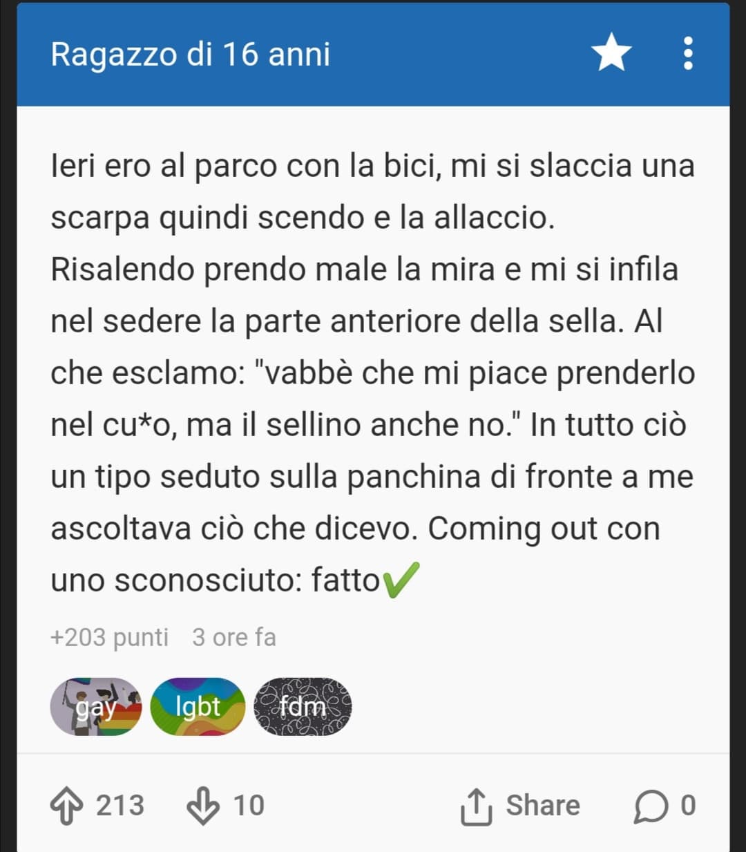 Non lo so Rick, mi sembra falso. O sei una persona così tanto sicura di te da fregartene del mondo esterno e quindi fare ste affermazioni "No sense". O è fake.  