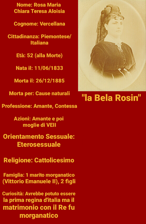 Carta d'identità: Rosa Vercellana o La Bela Rosin