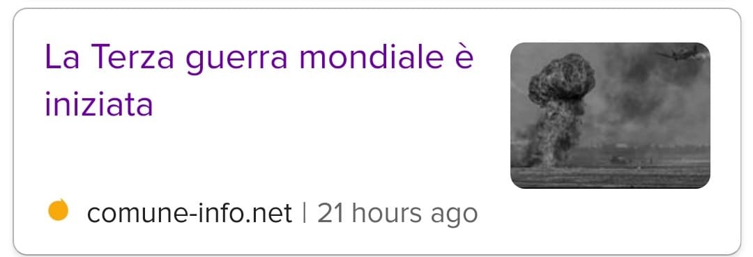 Non io che trovo sta notizia su internet di quasi un giorno fa ???