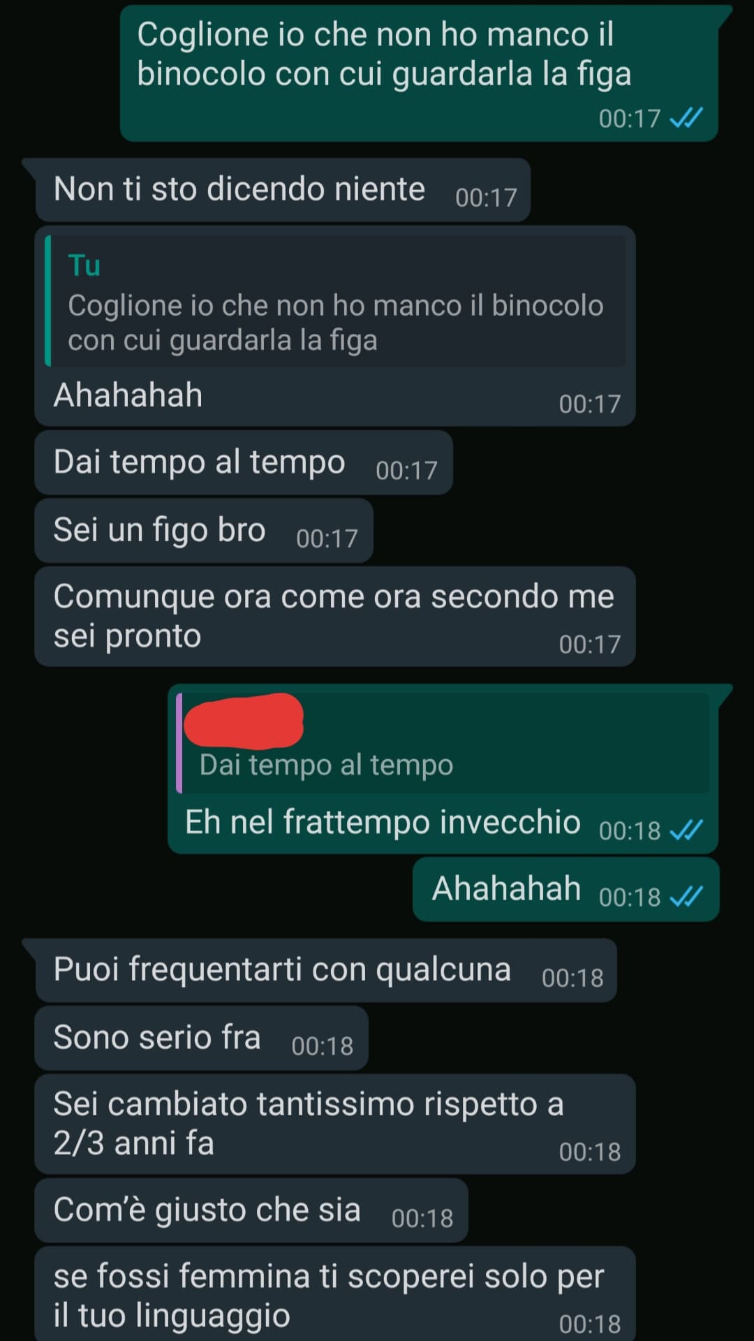 Pure il mio best mi dice che sono figo. 