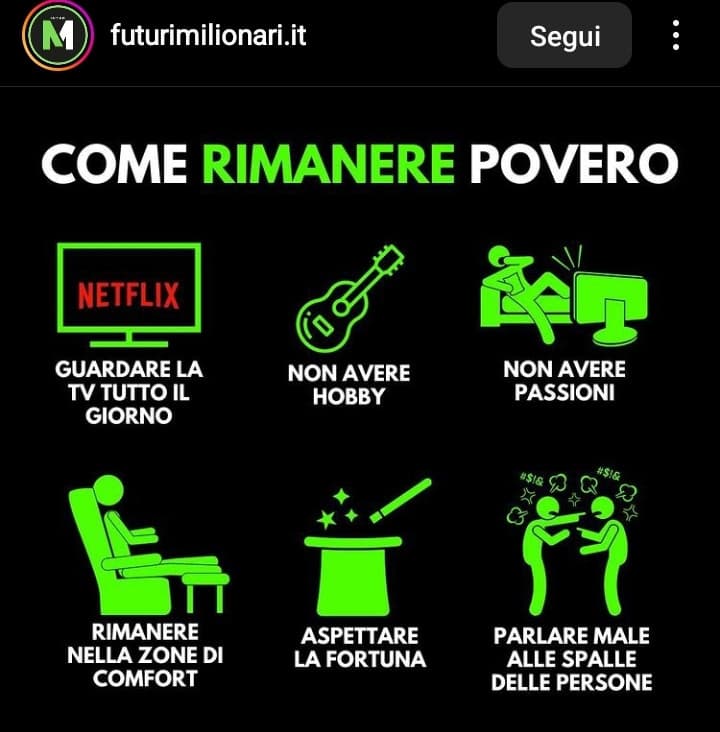 Certo che ste Page Instagram di mindset o come si chiama, sono proprio ridicole lol 