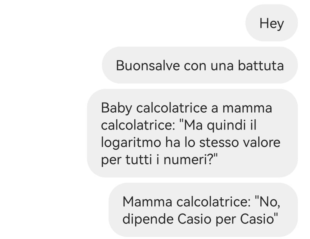 Potevo fare questa battuta a chiunque solo per rovinargli la giornata. Lho fatta a una che ride a queste battute. Sì, assumiamo entrambi sostanze di prima qualità