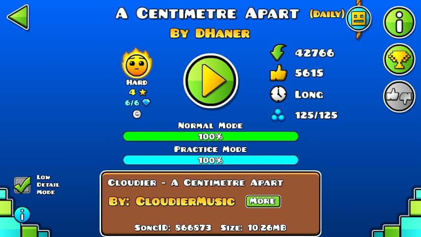 A Centimetre Apart 100%; By DHaner; (Difficoltà: Hard 4?); (Grado: Epic)