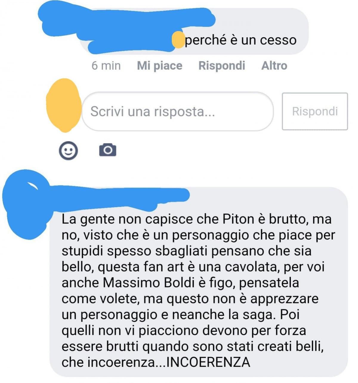 Mi fa ridere perché si incazza per una cagata simile 