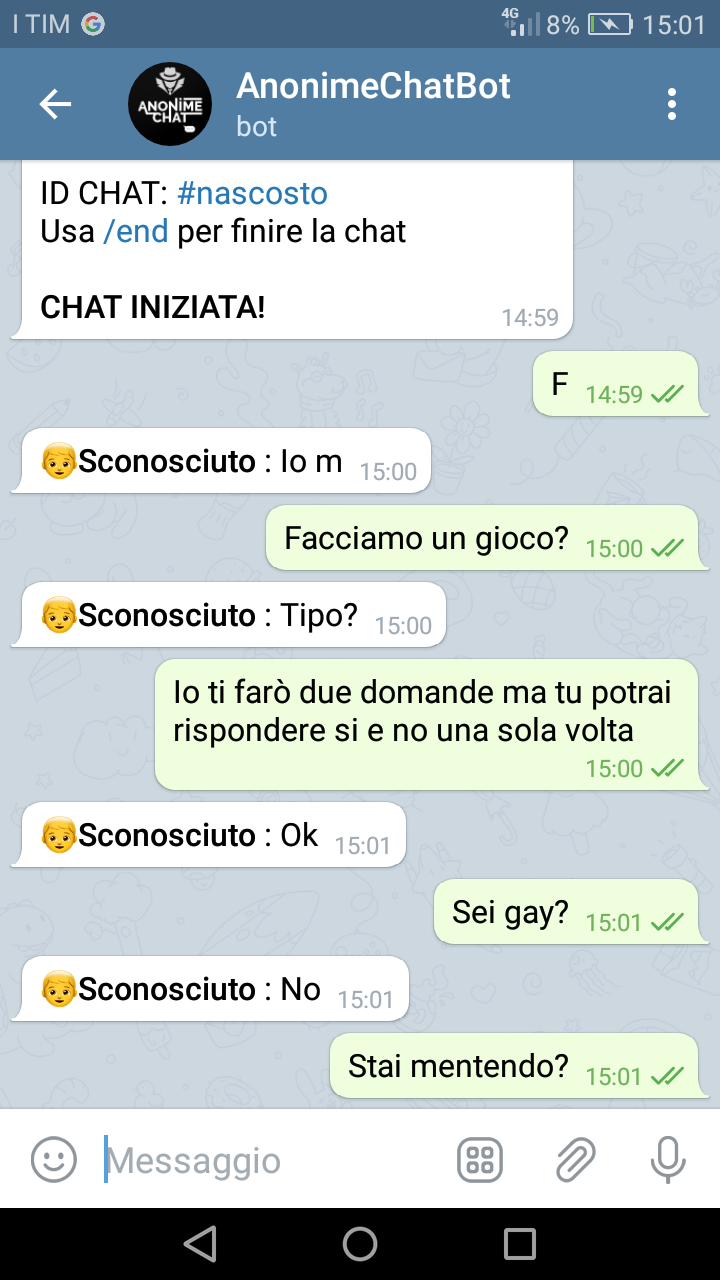 E poi ci sono io che prendo per il culo gente su telegram